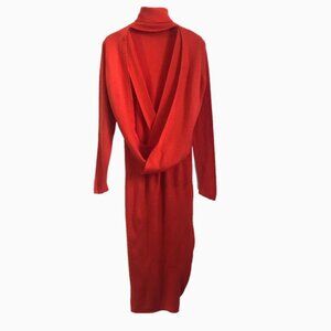 Asos Cutout back Maxi long Knit Turtleneck Bodycon dress Orange Women's 4